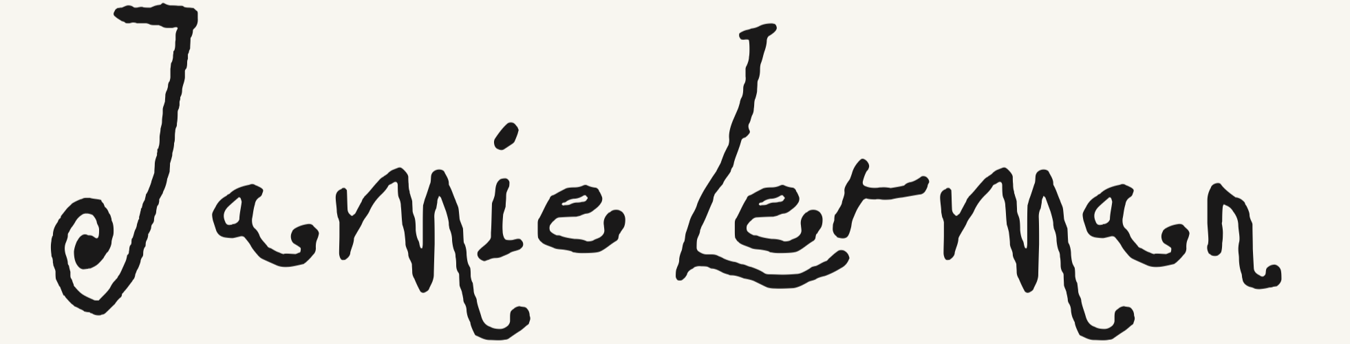Handwritten text that says 'd'anie Lerman' in black ink on a white background.