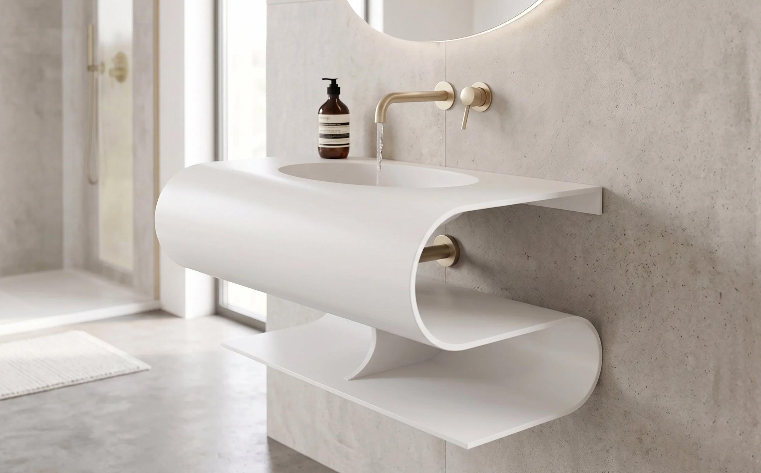 Soprano 30" Wall Mounted Bathroom S-Shaped Sink