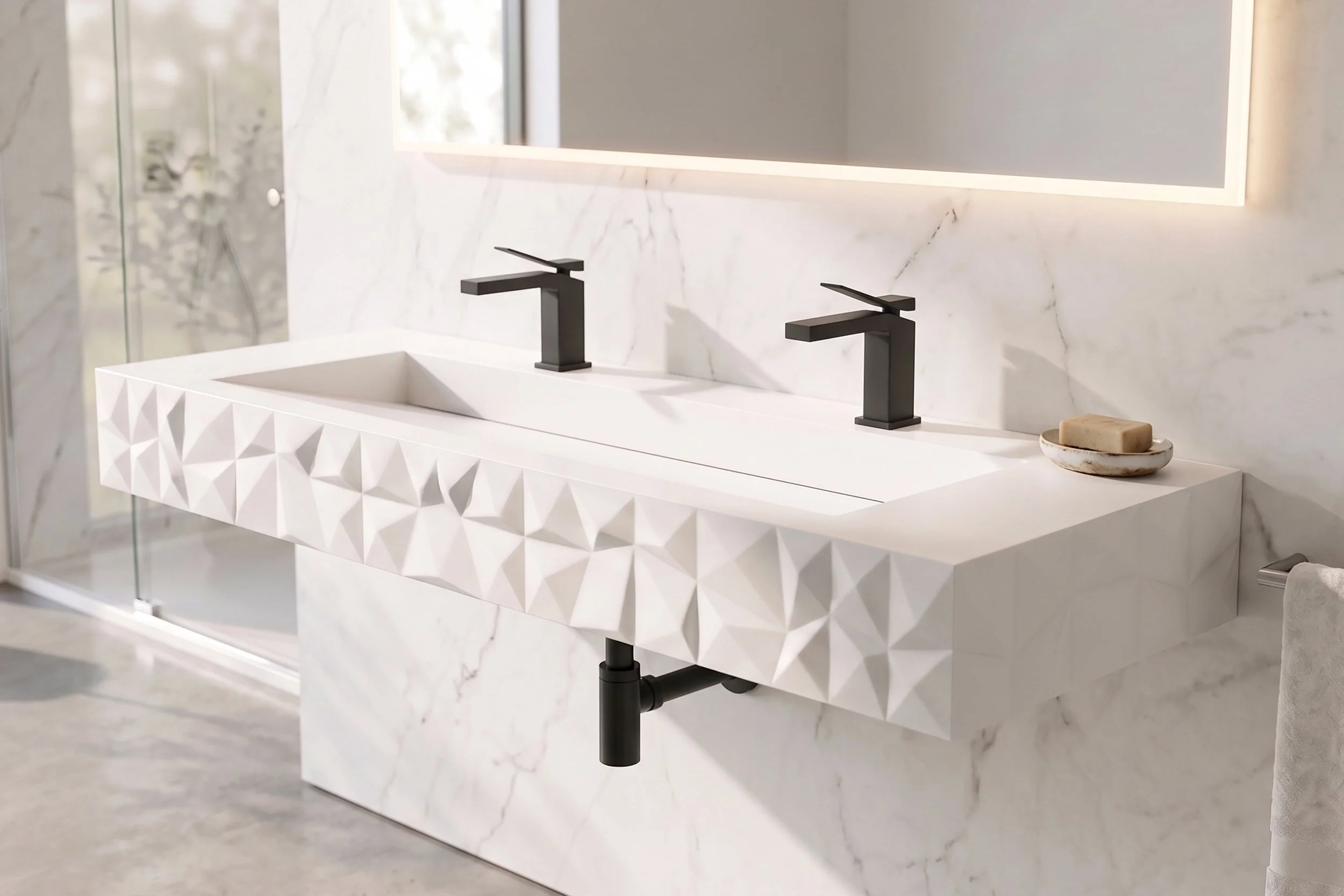 Knightsbrook Floating Wall Mounted Bathroom Sink