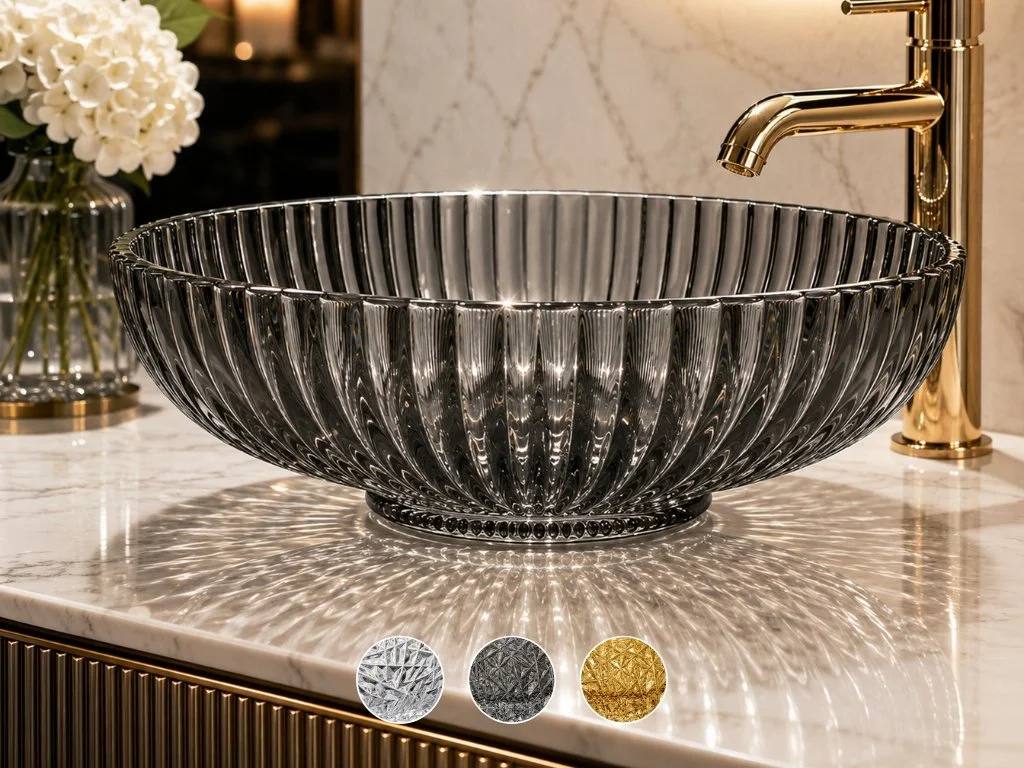 Lucine 21" Oval Glass Crystal Vessel Sink
