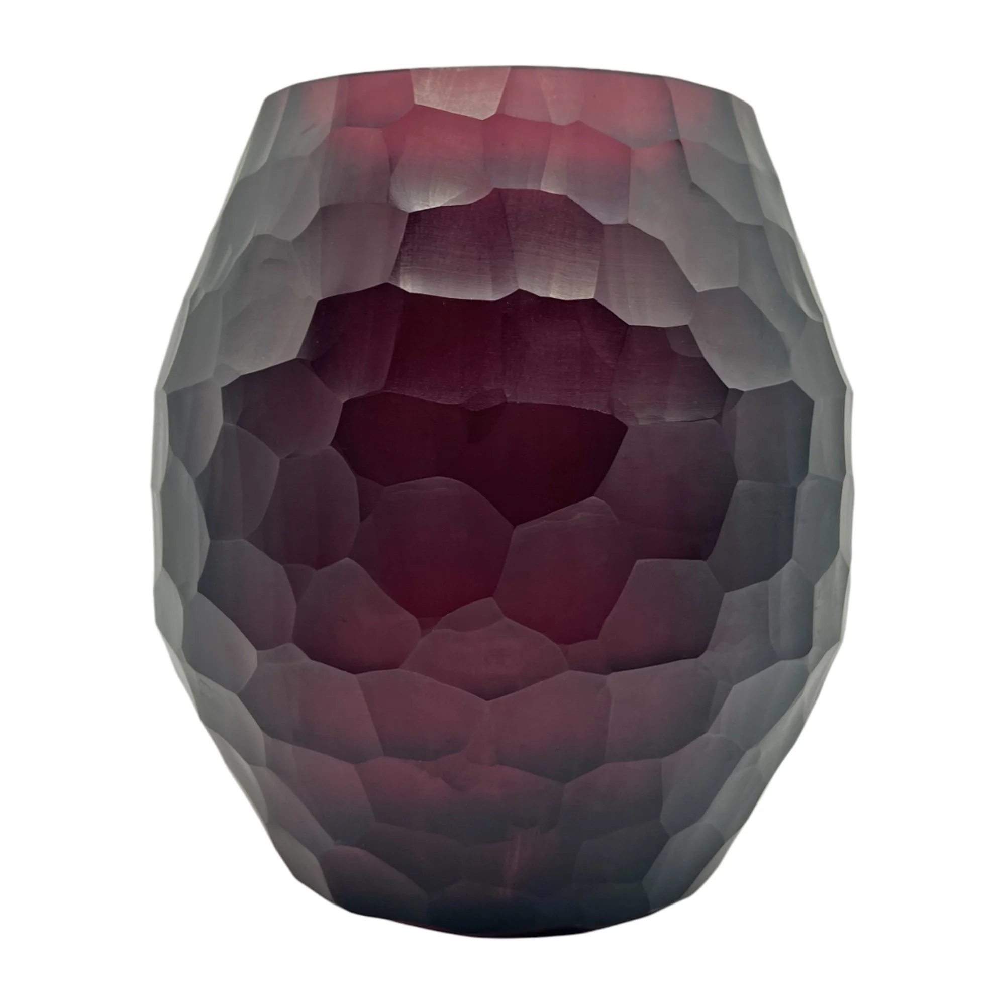 Purple Cutting Glass Decorative Vase