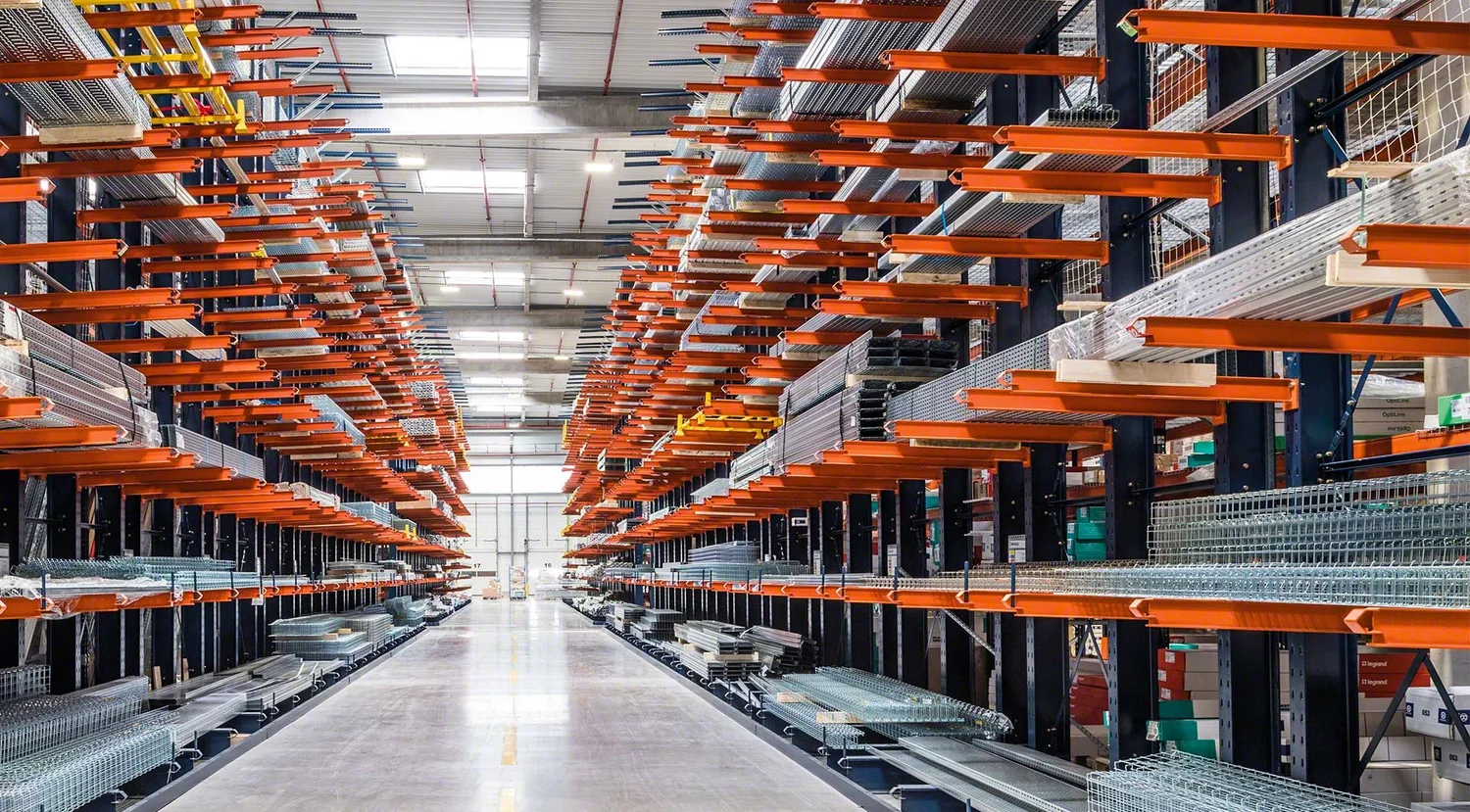 Massive industrial warehouse racking