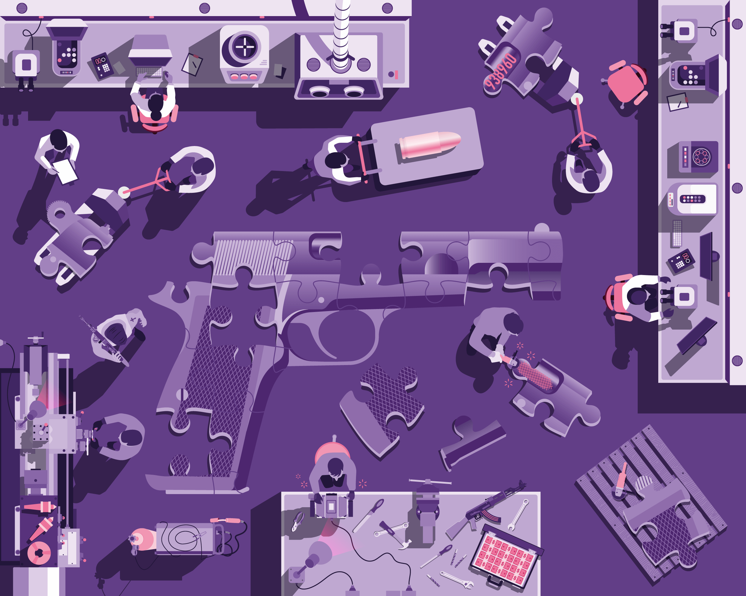  Firearms Traceability  - Visualising forensic identification methods to communicate how illicit firearms are traced and investigated.