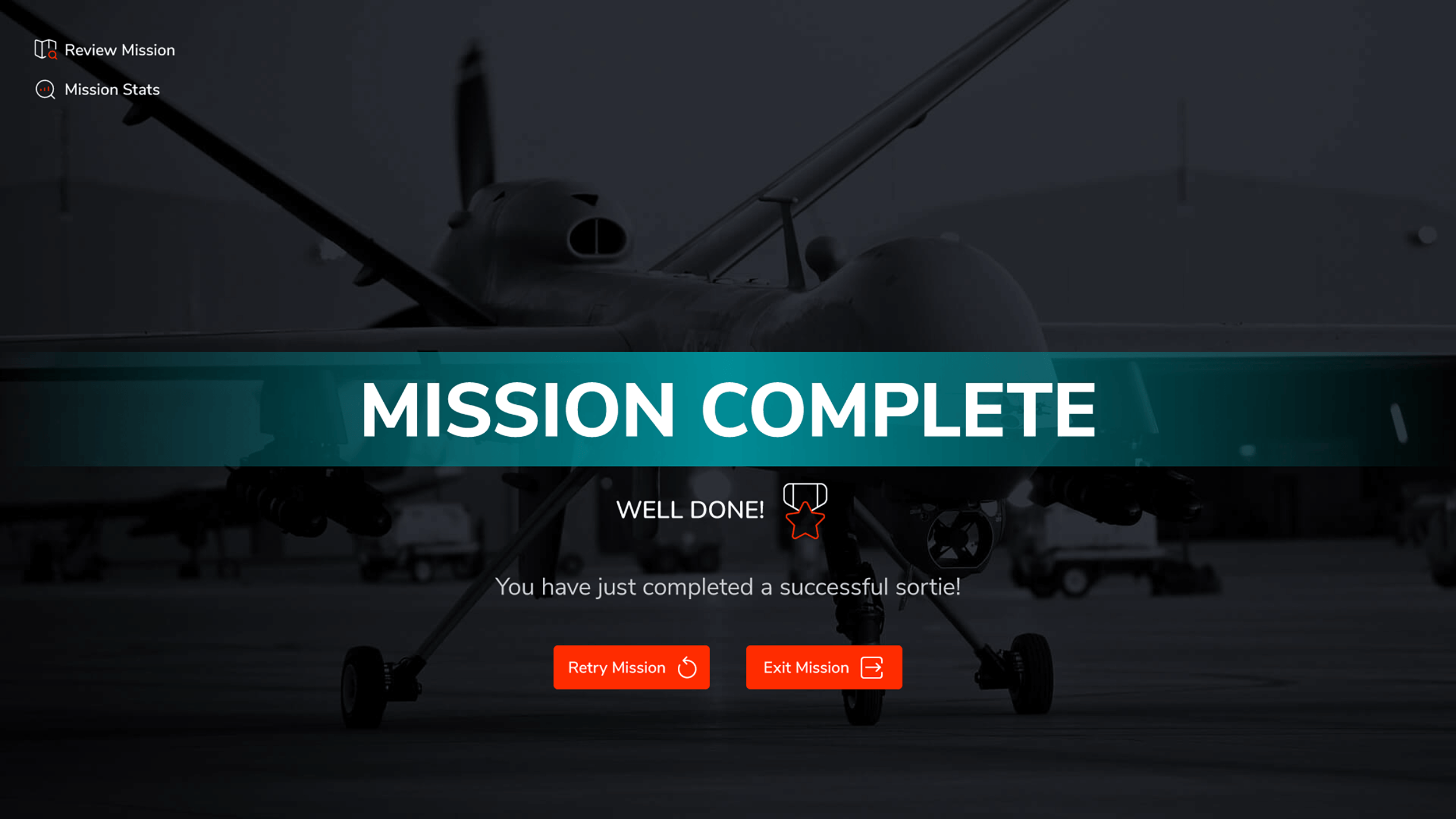  Project IKAROS - Mission Completion  
Outcome screen confirming successful landing and mission execution based on planning decisions.