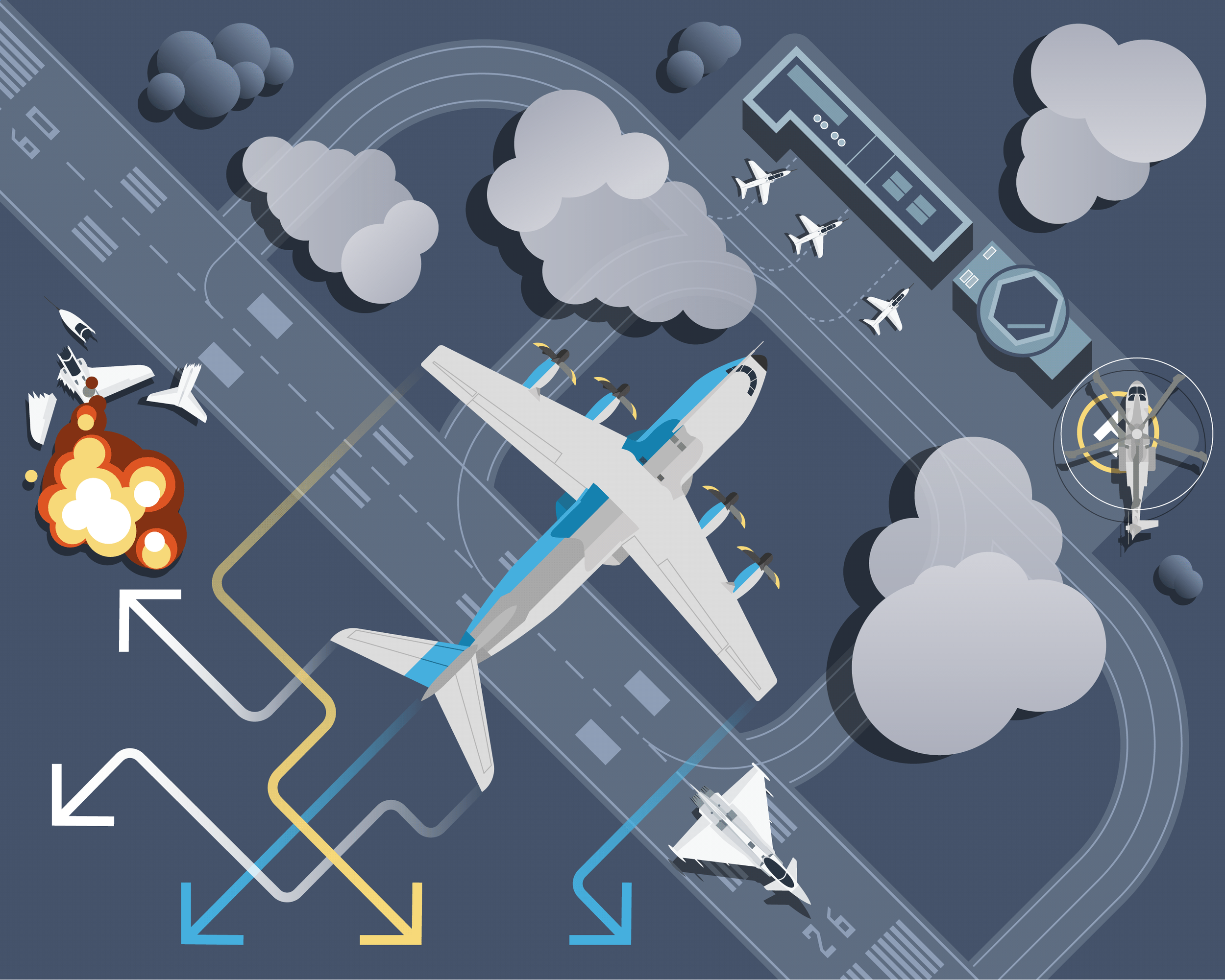 High-Risk Maintenance Decisions  - Visualising structured decision-support frameworks to communicate fly-or-ground choices under time-critical and uncertain structural risk conditions.