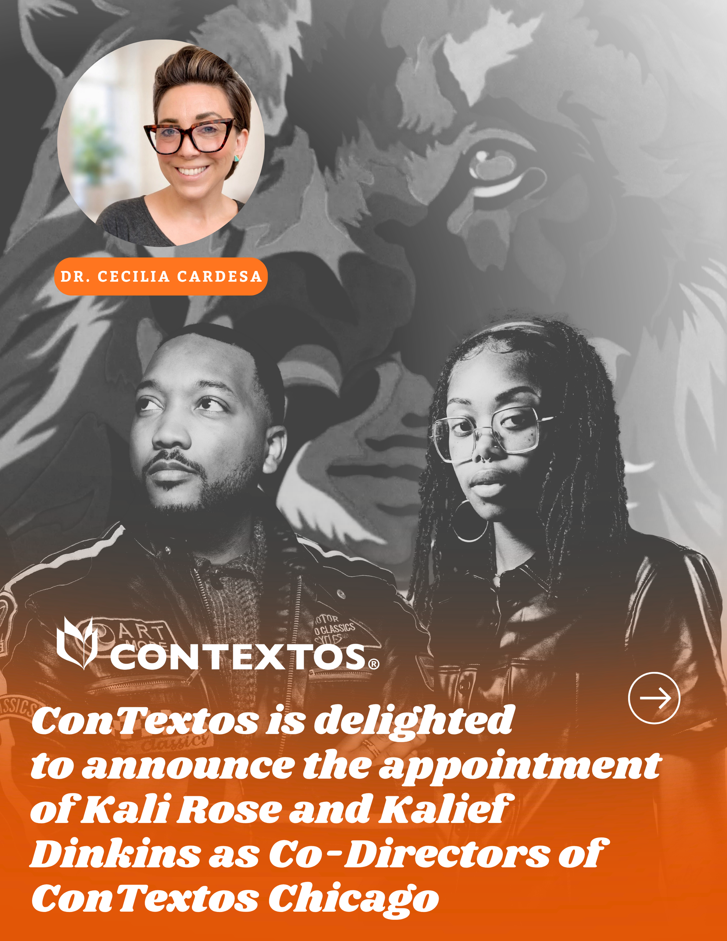 ConTextos is delighted to announce the appointment of Kali Rose and Kalief Dinkins as Co-Directors of ConTextos Chicago.