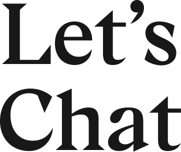 Text reading "Let's Chat" in black letters on a white background.
