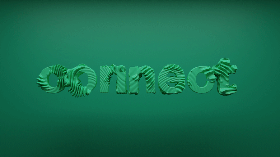 Green 3D text spelling 'OMNICE' with a textured, layered design on a green gradient background.