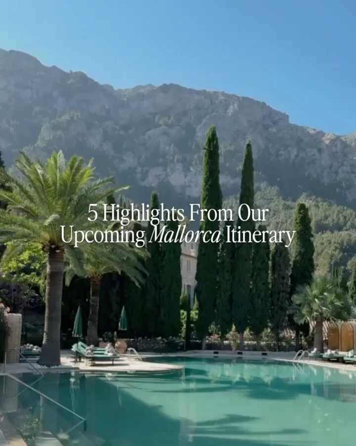 If your dream getaway includes sunshine, sea swims, good wine, and even better company - this trip to Mallorca was made for you. Here&rsquo;s a few highlights we just can&rsquo;t WAIT to share: 

🏡 Five nights split between two stunning stays, a his