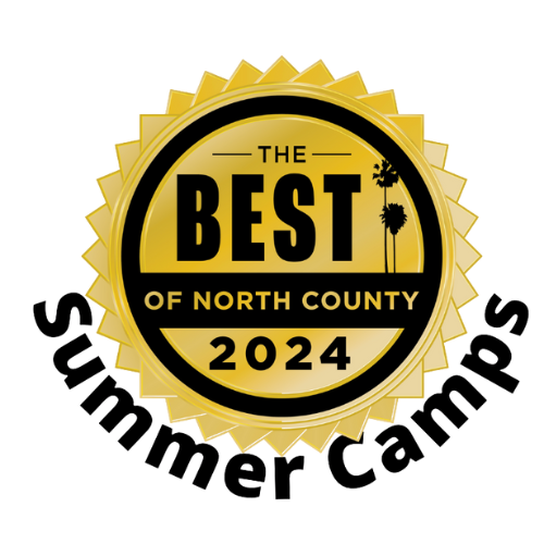 Gold and black badge that reads 'The Best of North County 2024' with a small silhouette of palm trees.