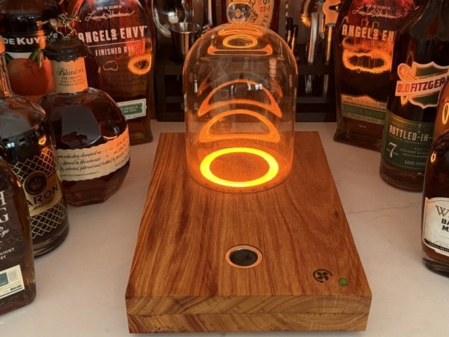 Ember Vault – LED Illuminated Cocktail Smoker. (Canary Wood)