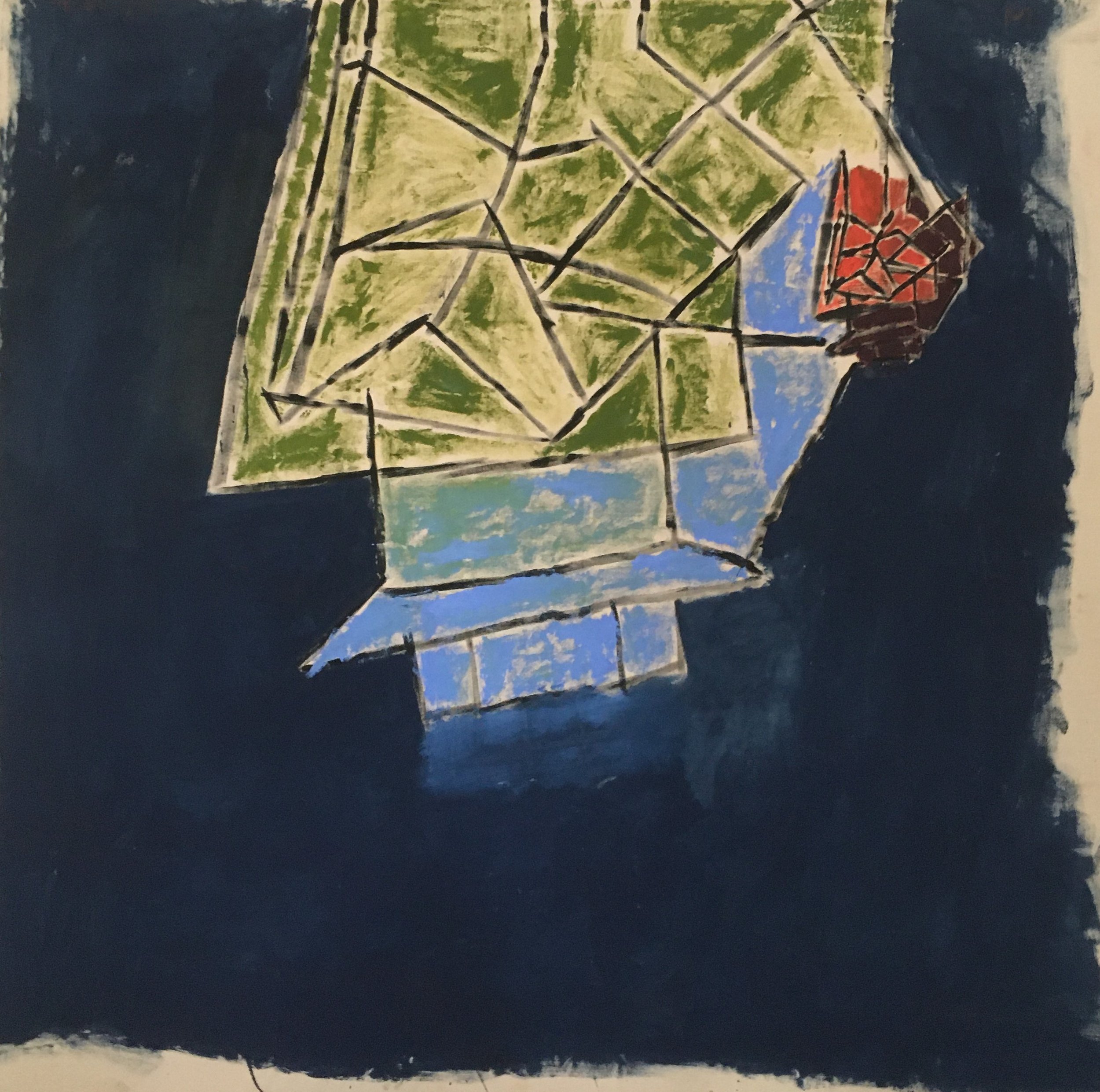 A study in limits, acrylic and oil on canvas, 56x58 inches, 2020