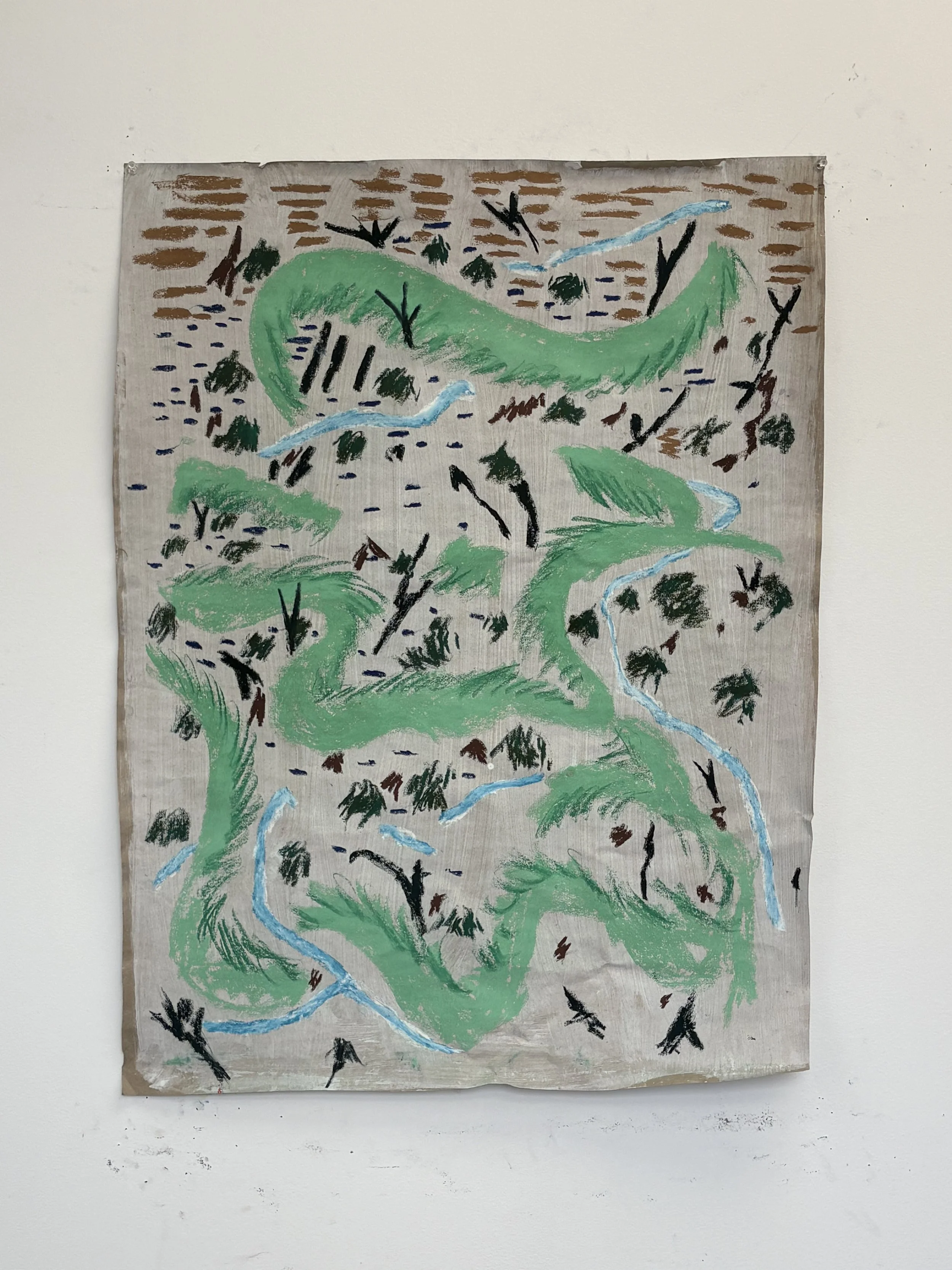 Romeral, pastel on paper, 38x26 inches, 2026