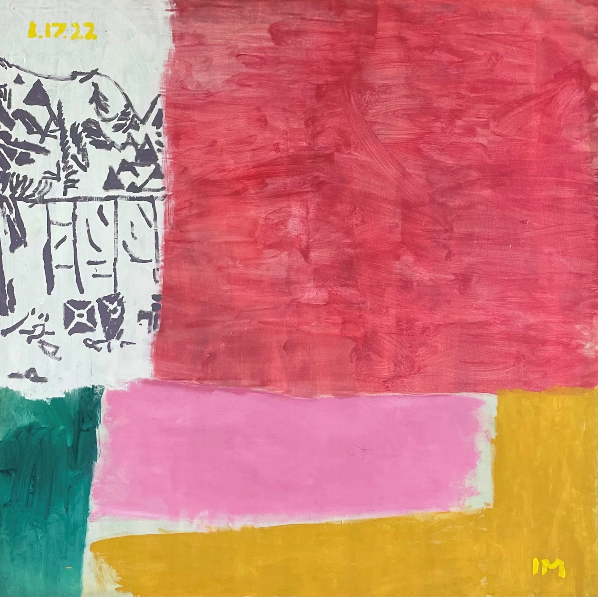 El oráculo la bruja, acrylic on canvas, 64x64 inches, 2023