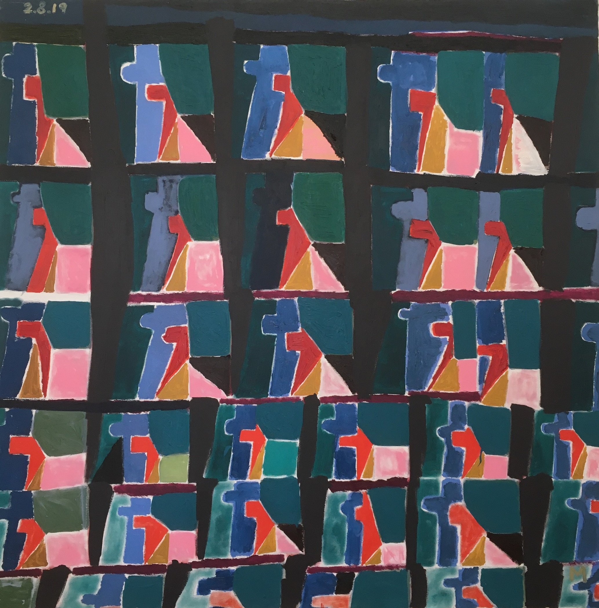 The systemic organization of the space, acrylic on canvas, 60x60, 2019