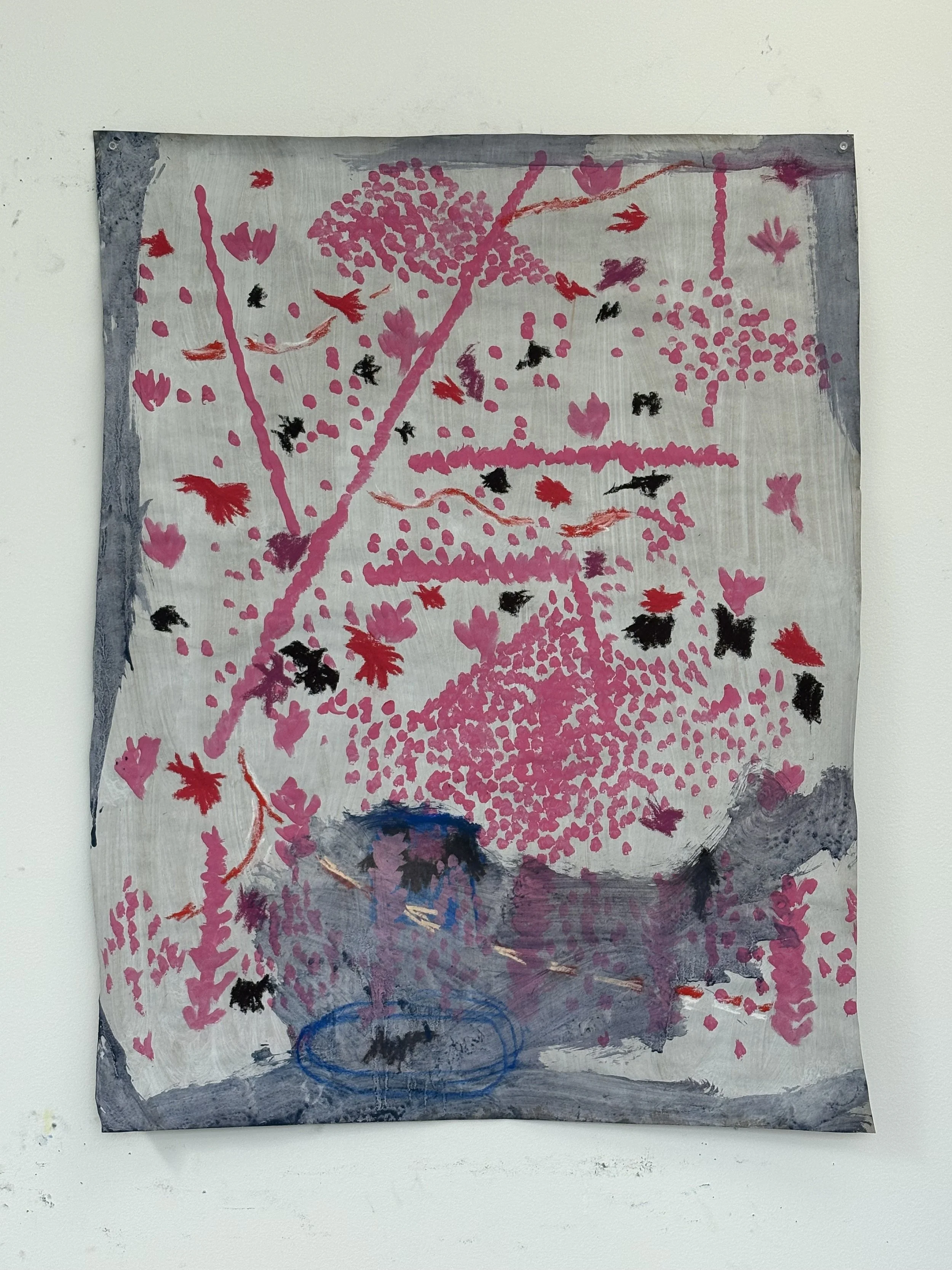 Tama, acrylic on paper, 28x26 inches, 2026