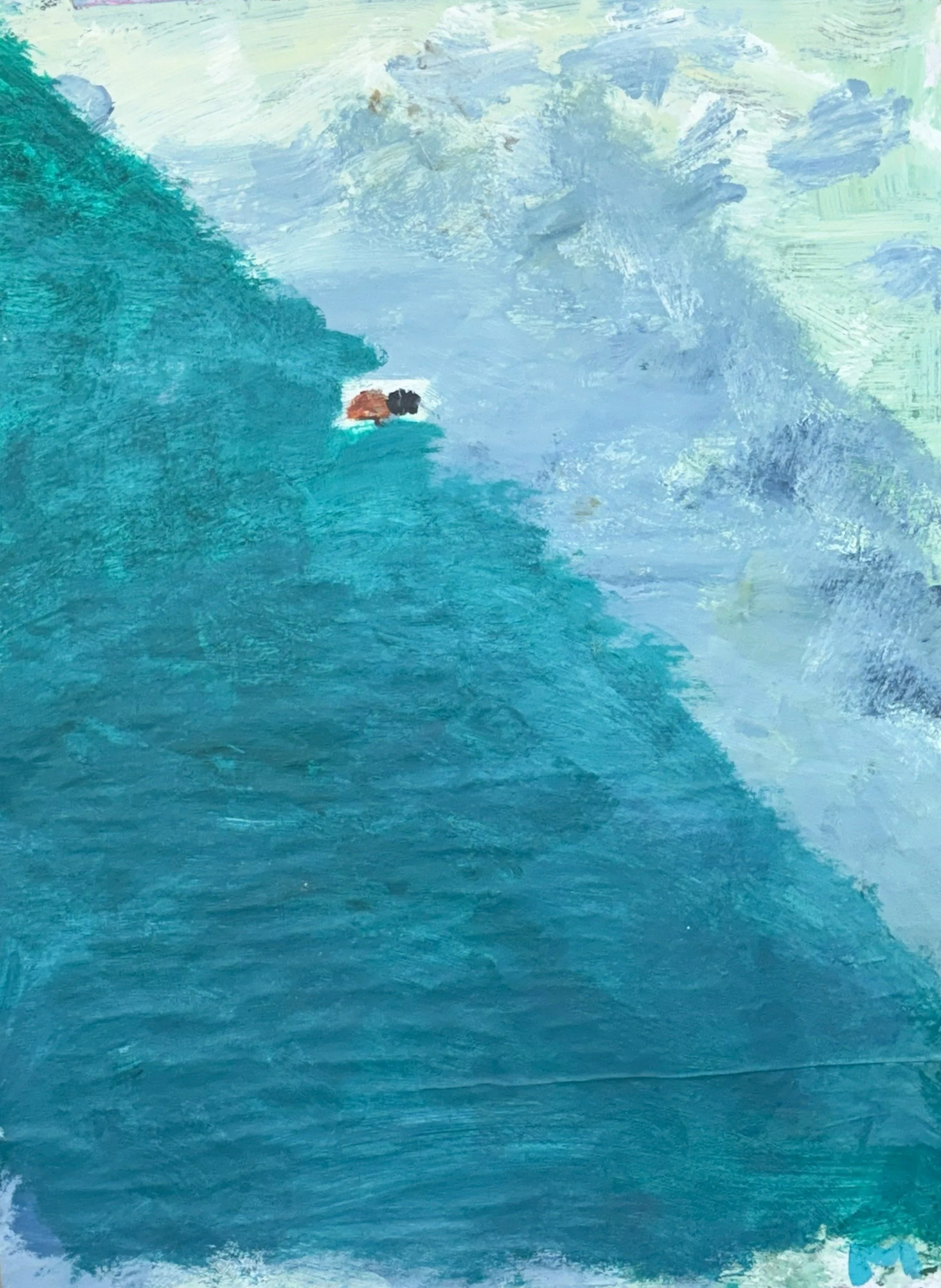 3:30, acrylic on paper, 35x26 inches, 2024