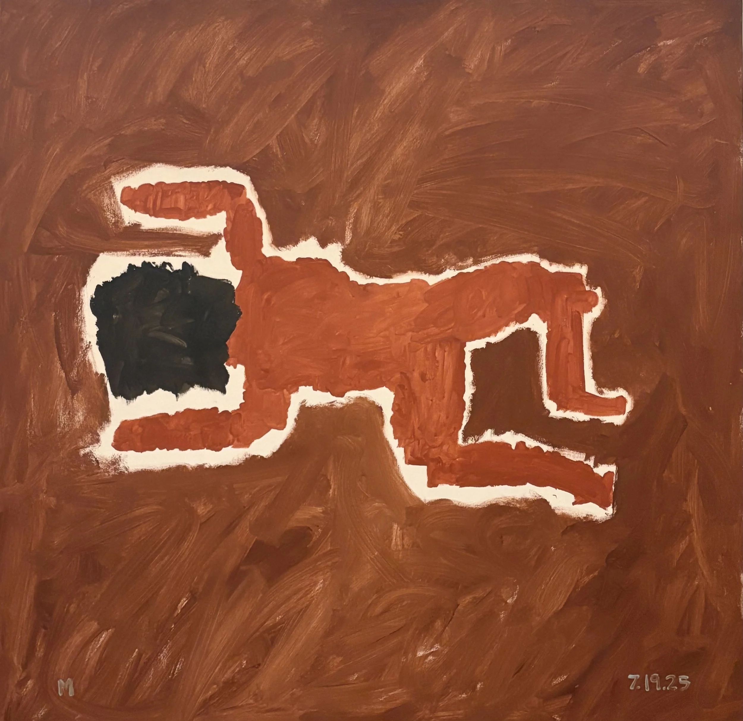 Excavations, acrylic on canvas, 60x60 inches, 2025