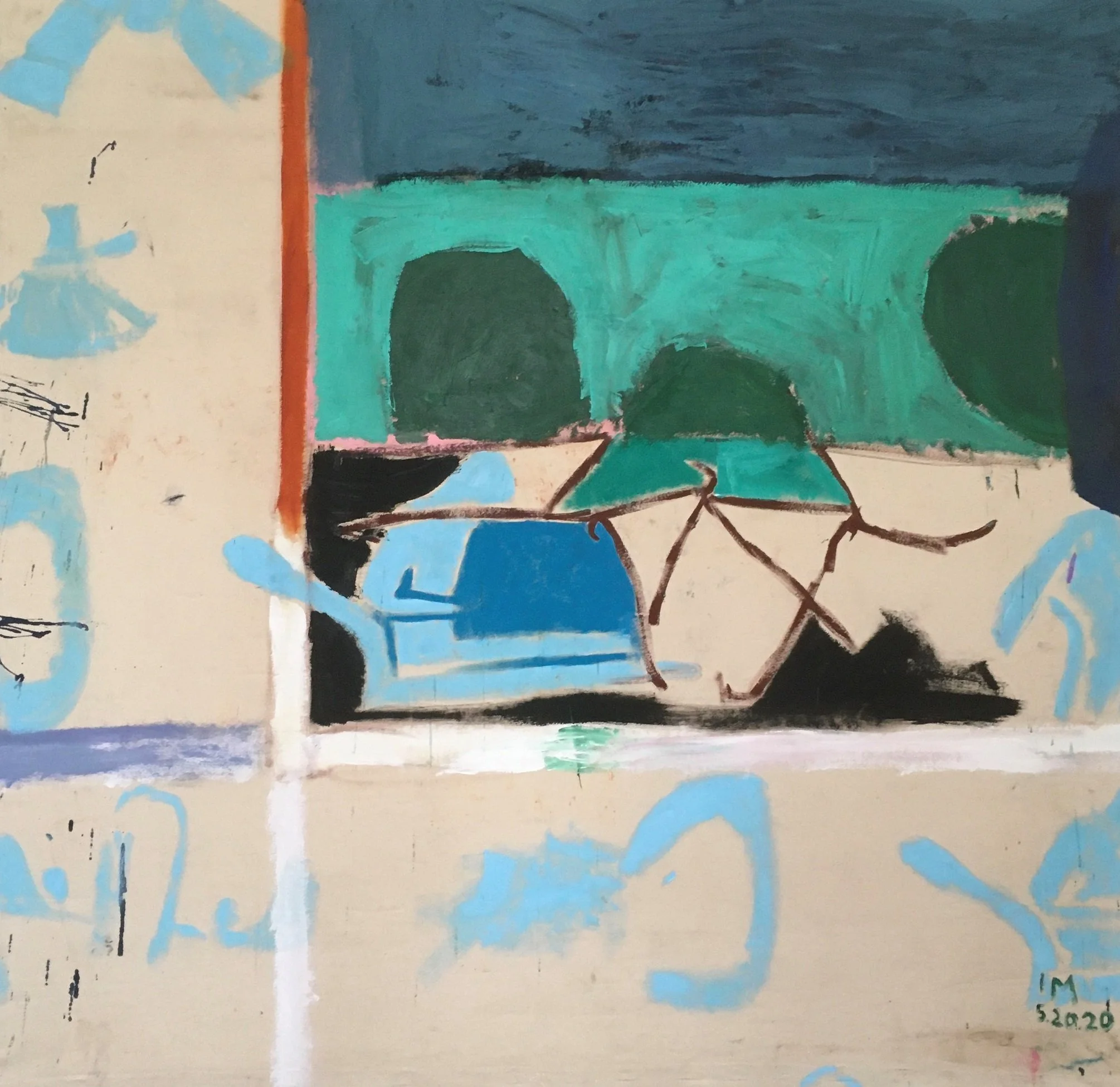 Toto kaf, acrylic on canvas, 60x60 inches, 2020