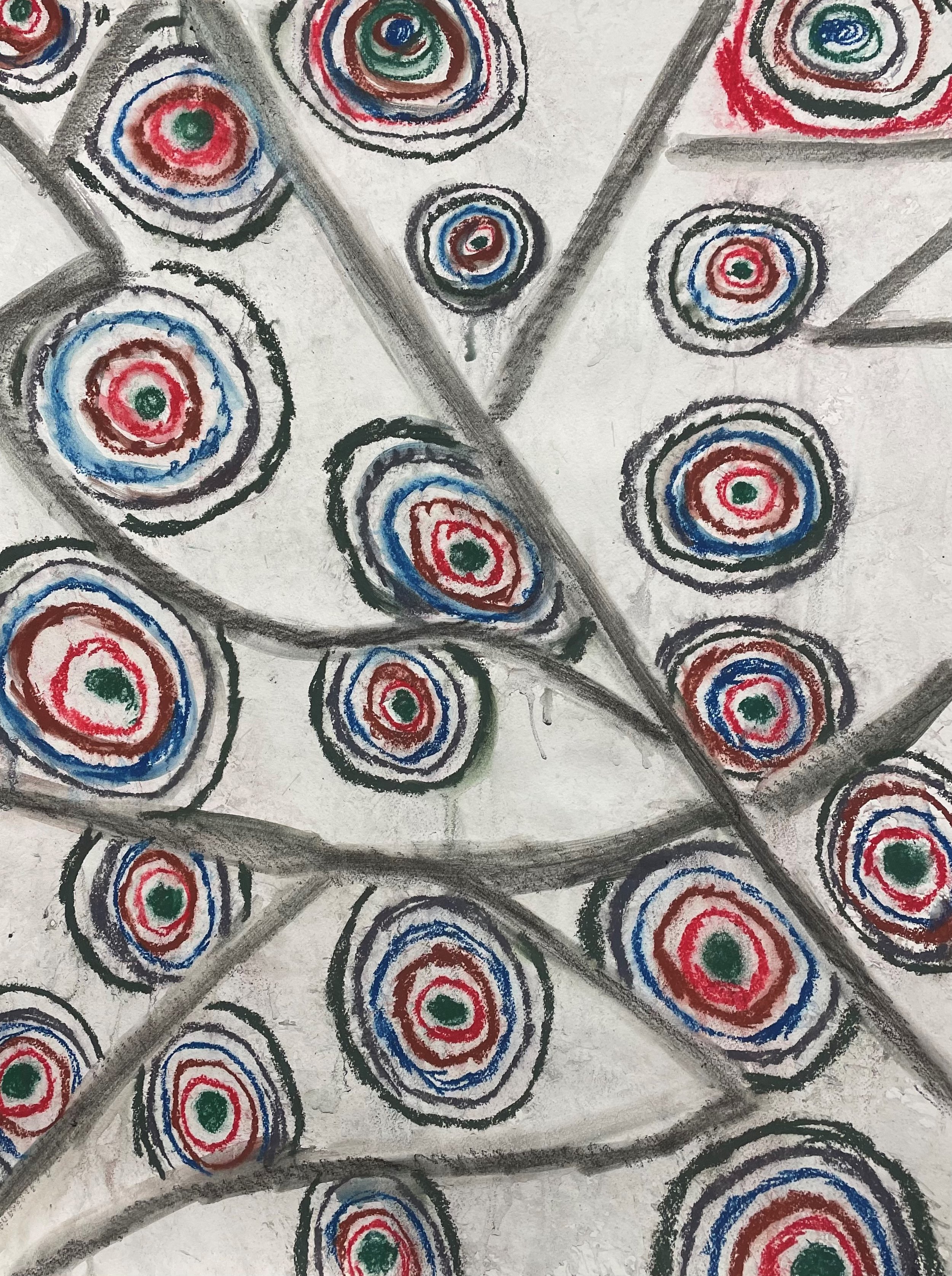 Tabu, acrylic on paper, 30x22 inches, 2021