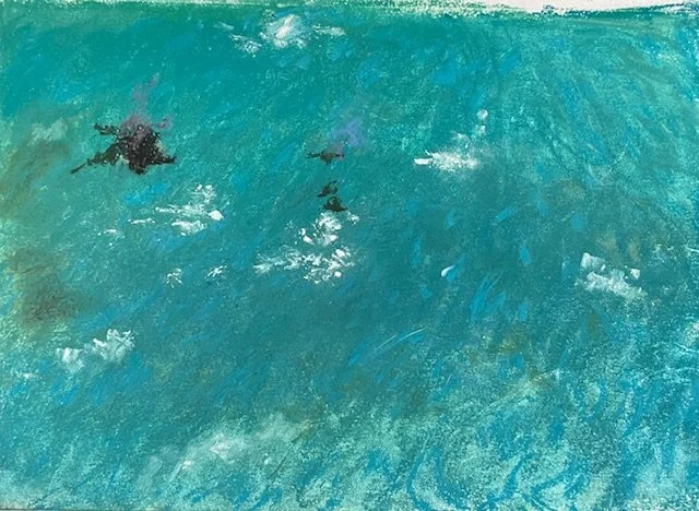 Shallow, pastel on paper, 12x16, 2024