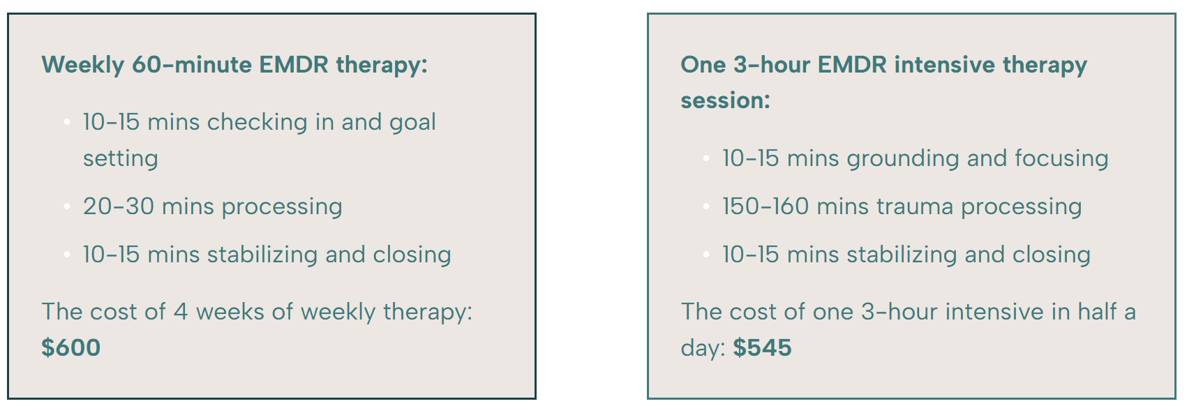 emdr intensive sessions pennsylvania costs