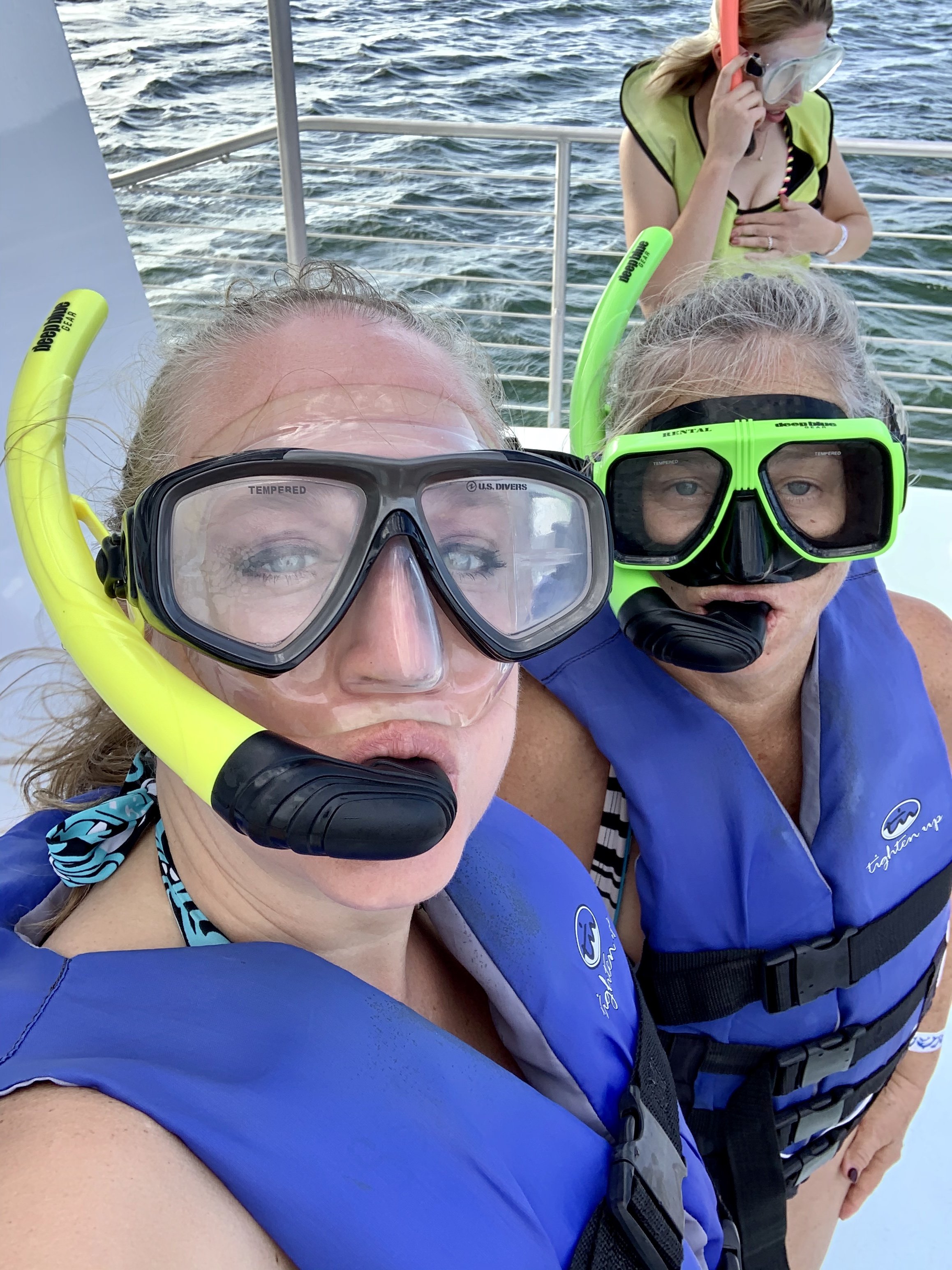 Lady Elle and Mistress Marie snorkeling in Key West, FL - selfie
