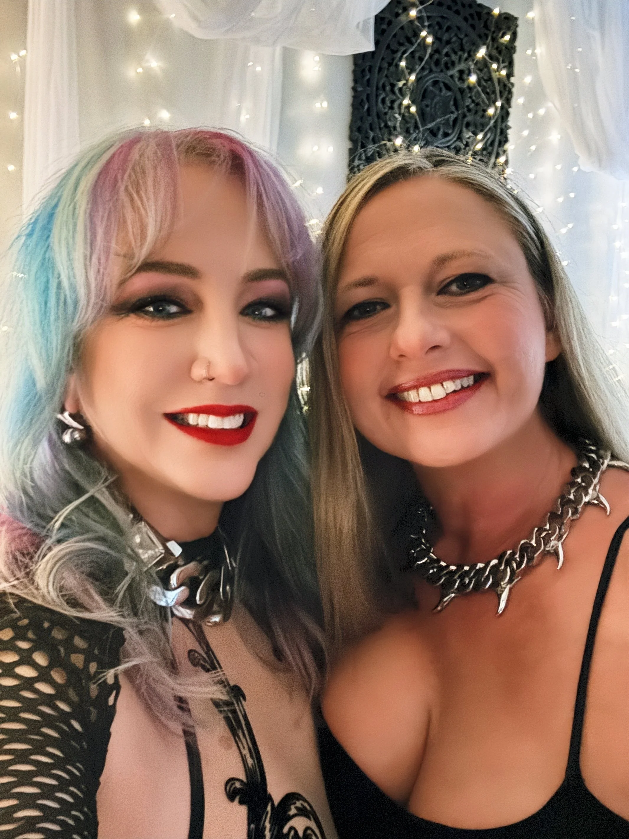 Lady Elle and submissive at The Domicile - selfie