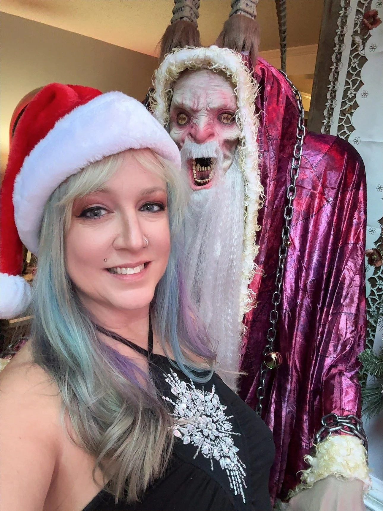 Lady Elle and Krampus at The Domicile - photo by Lady Elle