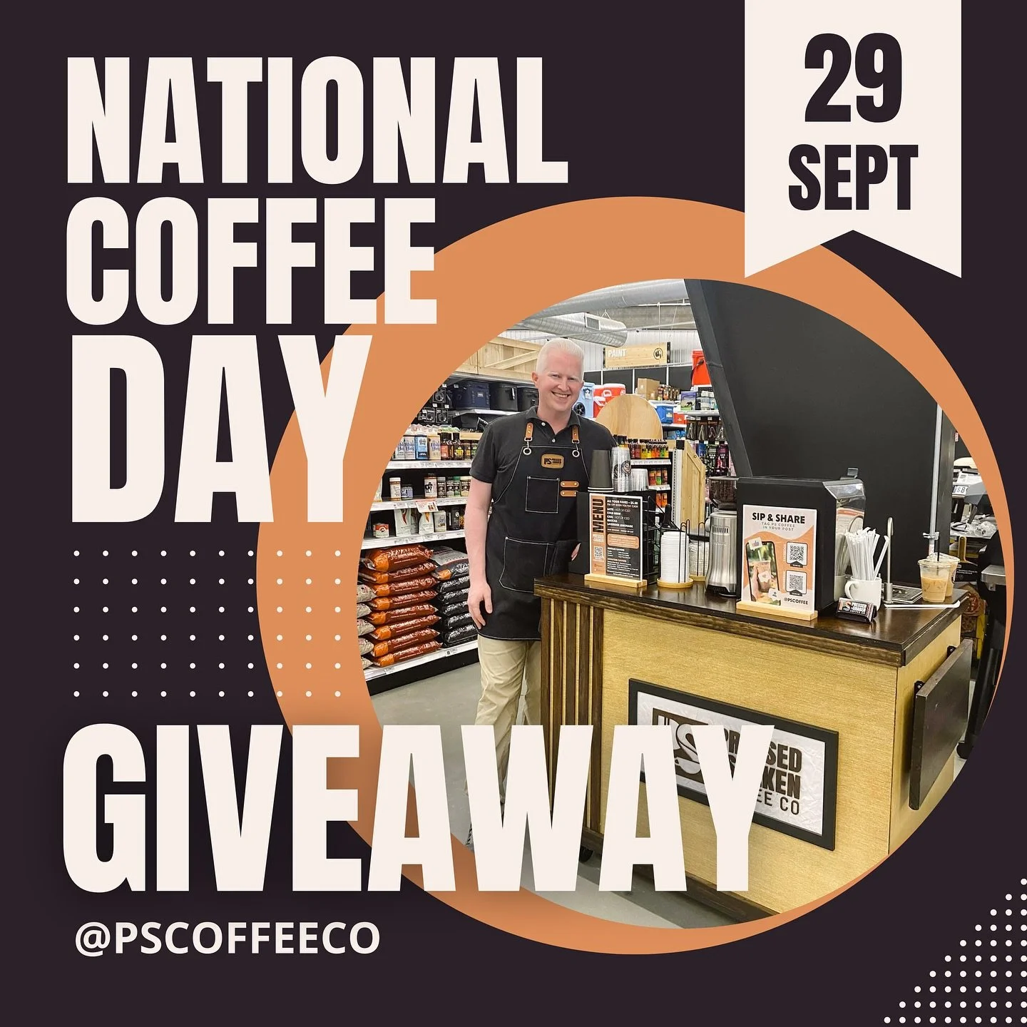 ☕️🤩🙌🏻 GIVEAWAY TIME! 🙌🏻🤩☕️
 
Happy National Coffee Day! To celebrate (and to say THANK YOU for all the love + support you&rsquo;ve shown PS Coffee Co), I&rsquo;m hosting a giveaway across both Instagram + Facebook! 🎉
 
From now until NOON tomo
