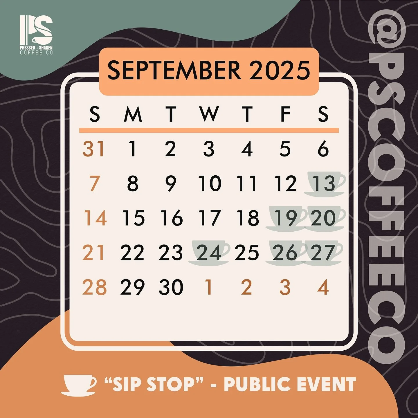 ☕️ Sip &amp; Stop: September Locations
 
September is in full swing, and I&rsquo;m so excited to share all the places you can find me this month! Come grab a delicious cup of coffee (or another favorite drink) and a little extra joy along the way.
 
