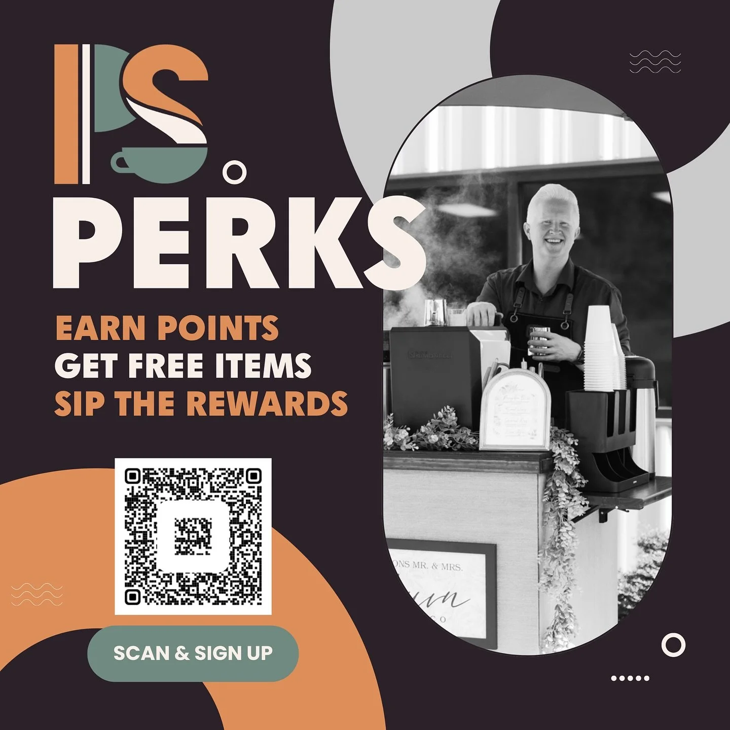 Introducing the PS Perks Loyalty Program &mdash; your ticket to sipping and earning at the same time! ☕✨
 
🎯 Earn points for every dollar you spend
🎁 Redeem them for free drinks + exclusive goodies
💥 And this Friday only&hellip; get 2x the points 