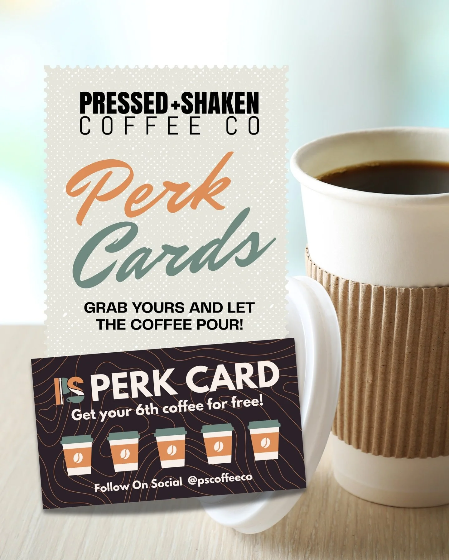 Introducing the PS Perk Card 🙌🏻☕️🤍
Because loyalty should be rewarded with caffeine.
 
Buy 5 coffees.
☕️ 1
☕️ 2
☕️ 3
☕️ 4
☕️ 5
&hellip; and your 6th is FREE.
 
That&rsquo;s right. Drink coffee. Earn coffee. Repeat.
 
Who&rsquo;s starting their car
