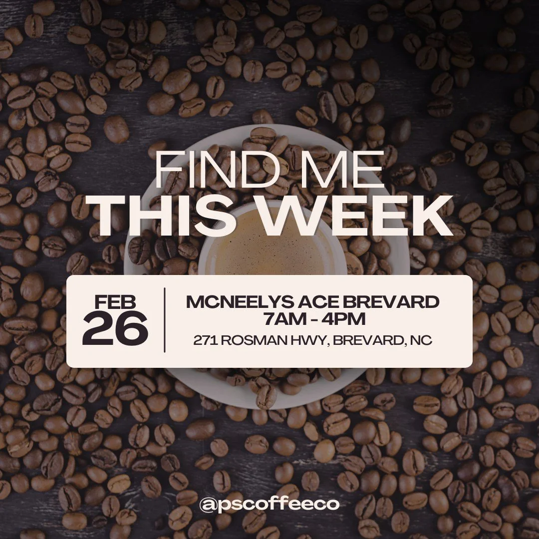 Find me this week at McNeely&rsquo;s ACE Hardware of Brevard ☕️🔧
 
I&rsquo;ll be set up Thursday, February 26th from 7AM&ndash;4PM serving up handcrafted espresso drinks to keep you warm, fueled, and ready to tackle your projects.
 
Swing by, grab a