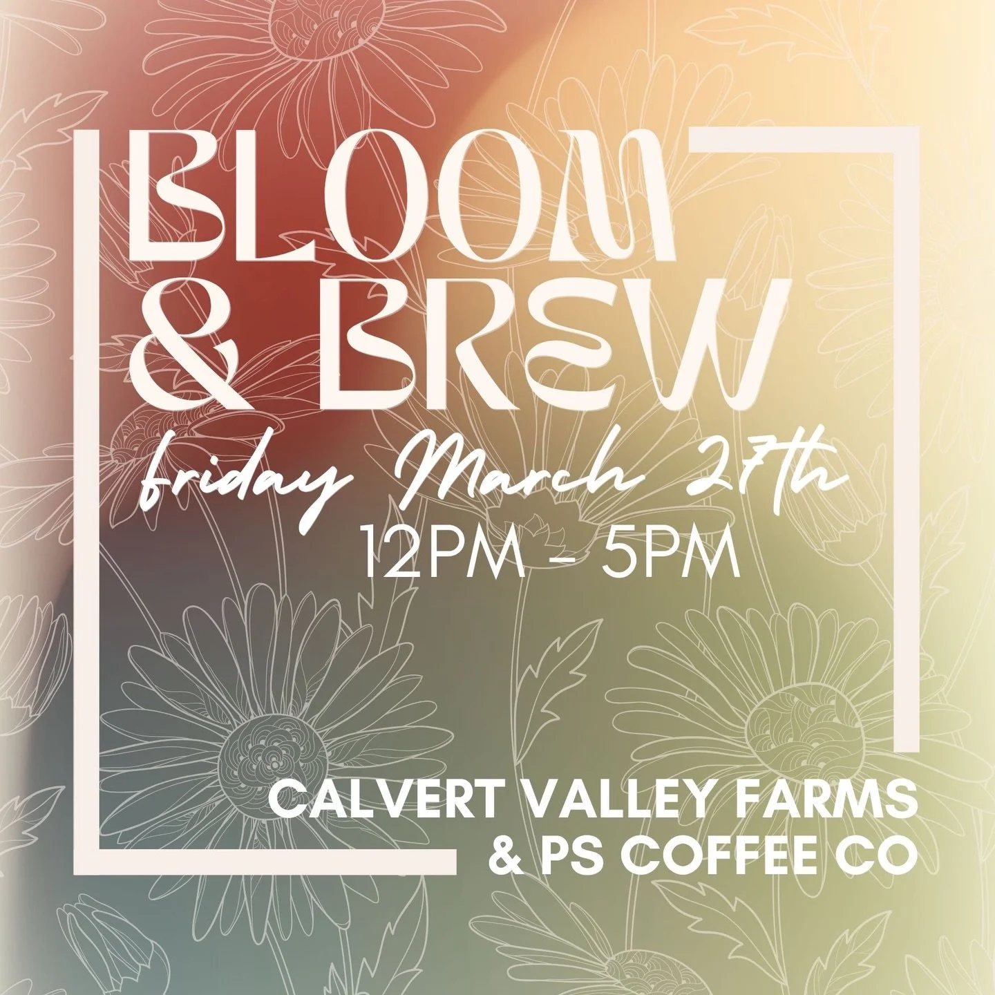 Spring is calling&hellip; and we&rsquo;re answering with something special 🌷☕️
 
Join us as I join up with @calvert_valley_farms for &ldquo;Bloom &amp; Brew&rdquo; the perfect little sip &amp; stroll to kick off planting season and soak in the beaut