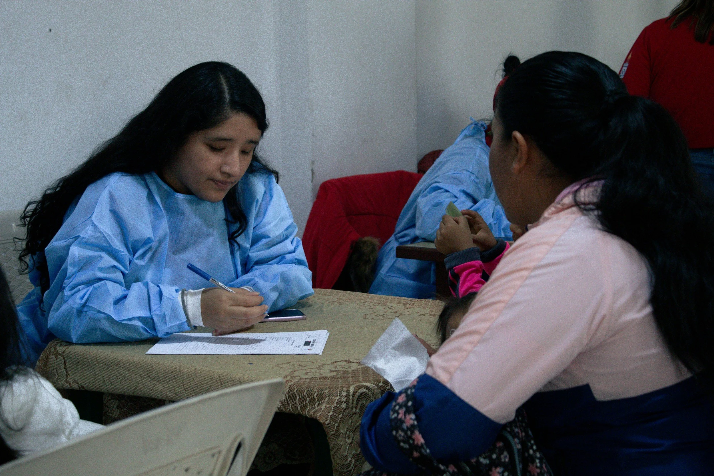 a person taking a test