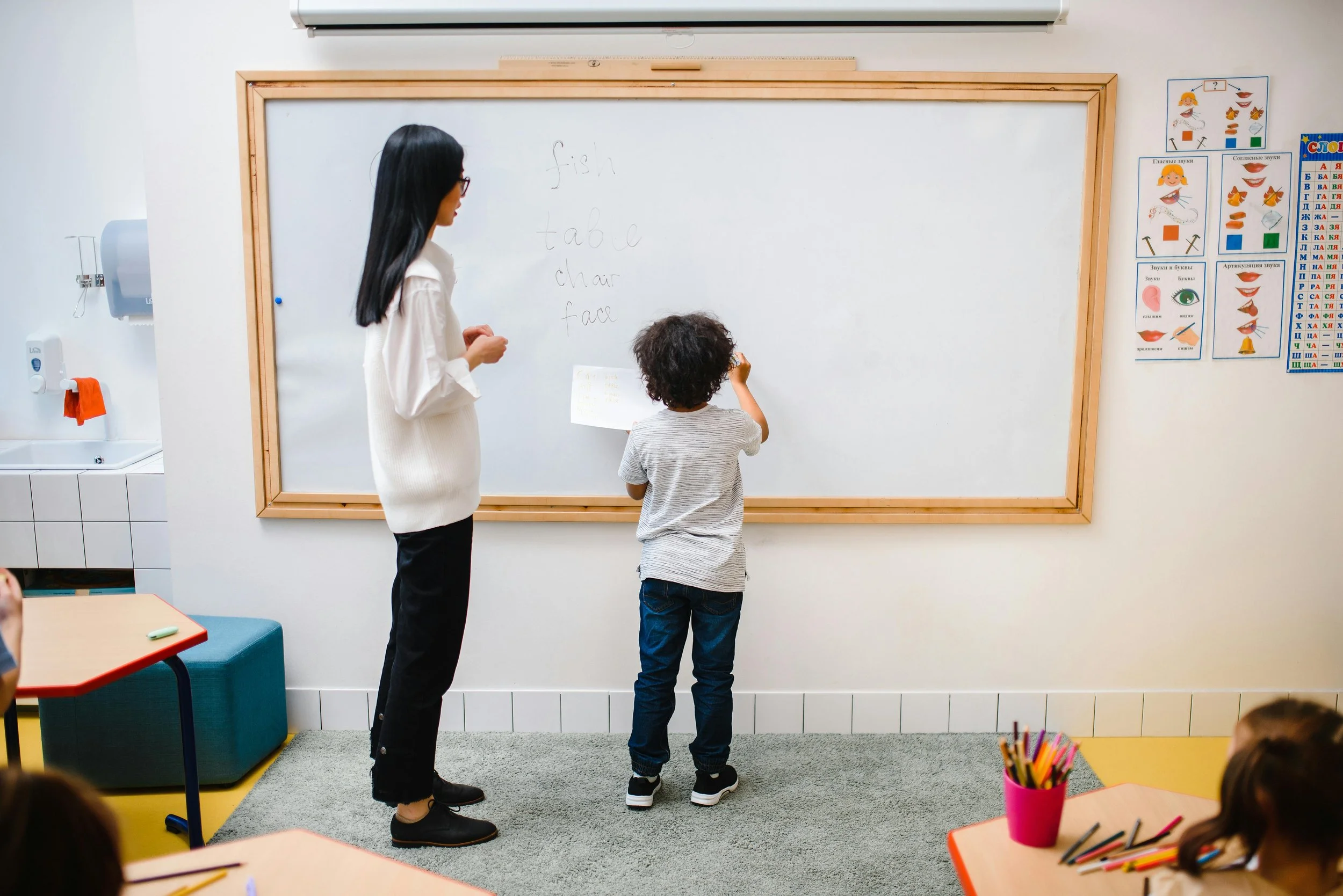 child in a classroom