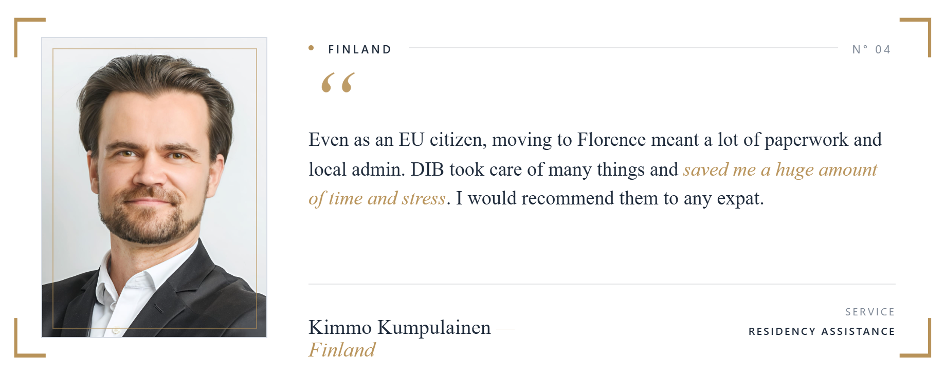 Kimmo Kumpulainen, DIB client from Finland