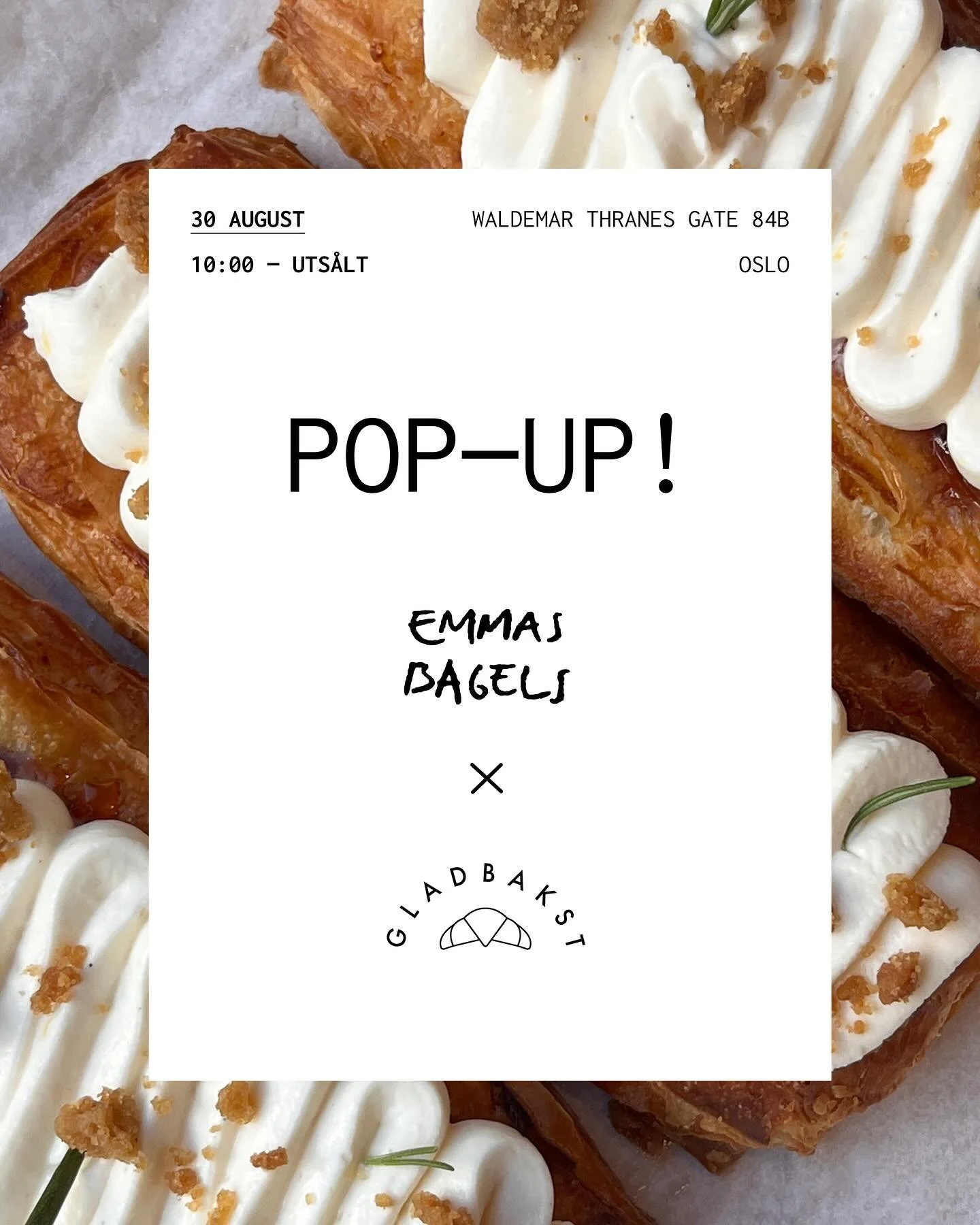✨POP&mdash;UP✨

N&auml;sta l&ouml;rdag kommer Frida som driver @gladbakst och g&auml;star oss! Denna dag kan du med andra ord f&aring; b&aring;de bagels och bakst hos oss. Vi ses ☺️🍂
 
&bull; L&Oslash;RDAG 30. AUGUST
&bull; 10:00 - Uts&aring;lt
&bul
