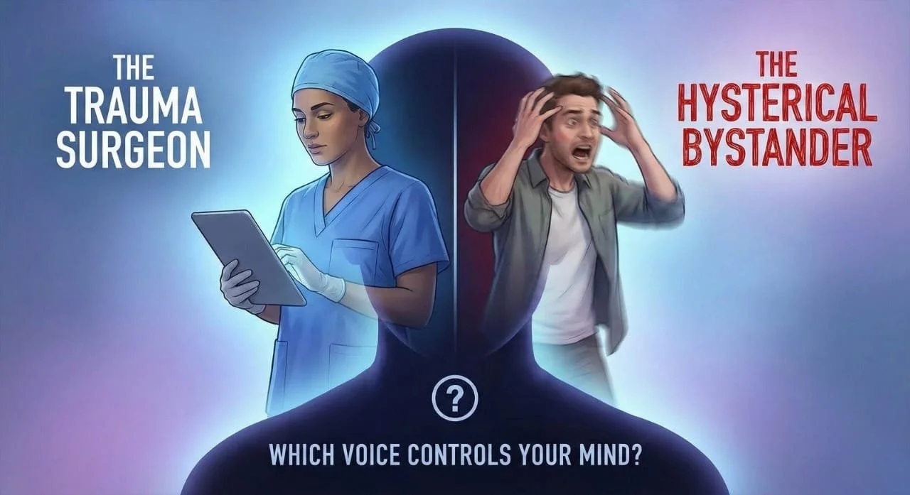 The Trauma Surgeon vs. The Hysterical Bystander: Which Voice Controls Your Mind?