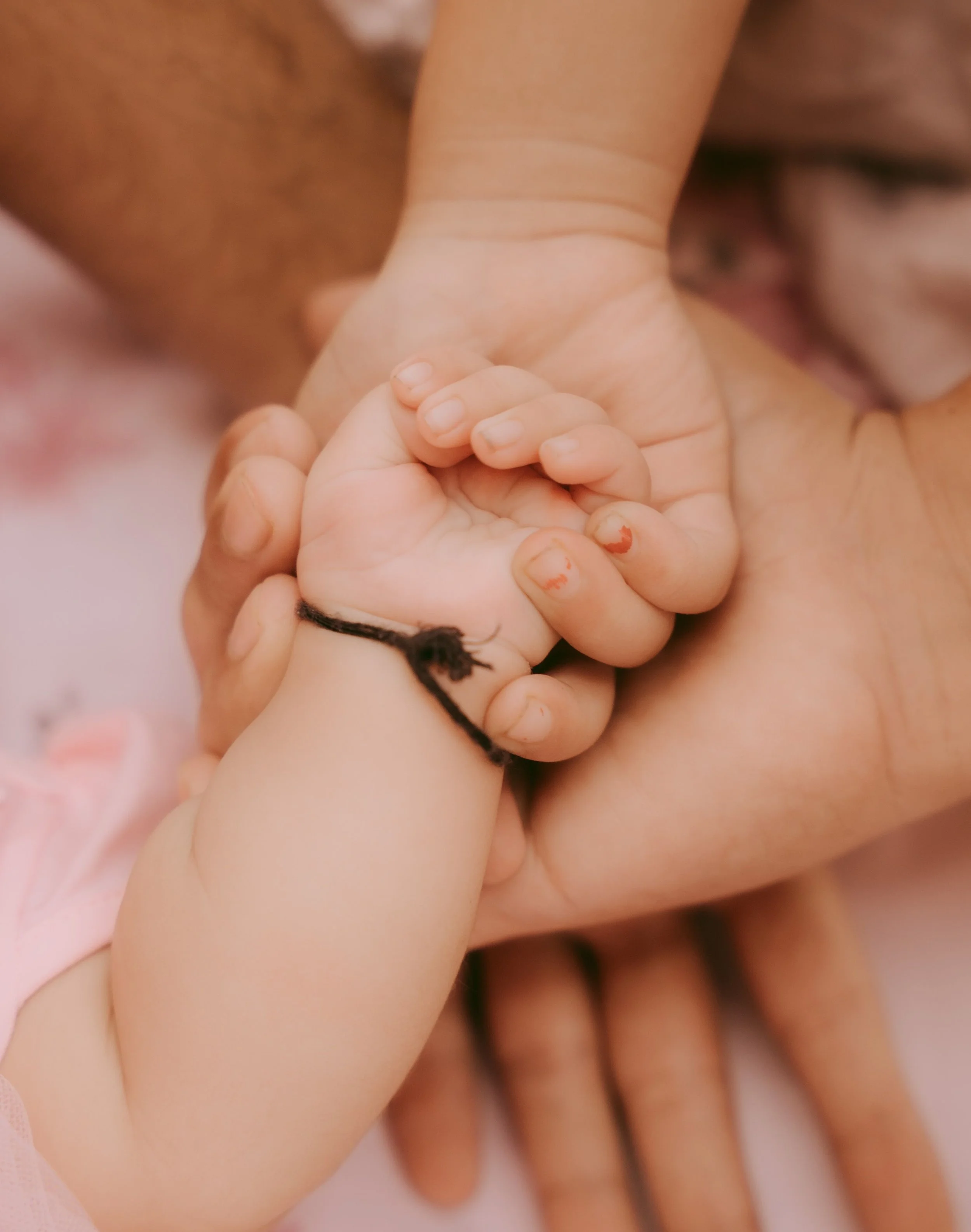 Family praying together in everyday life worship