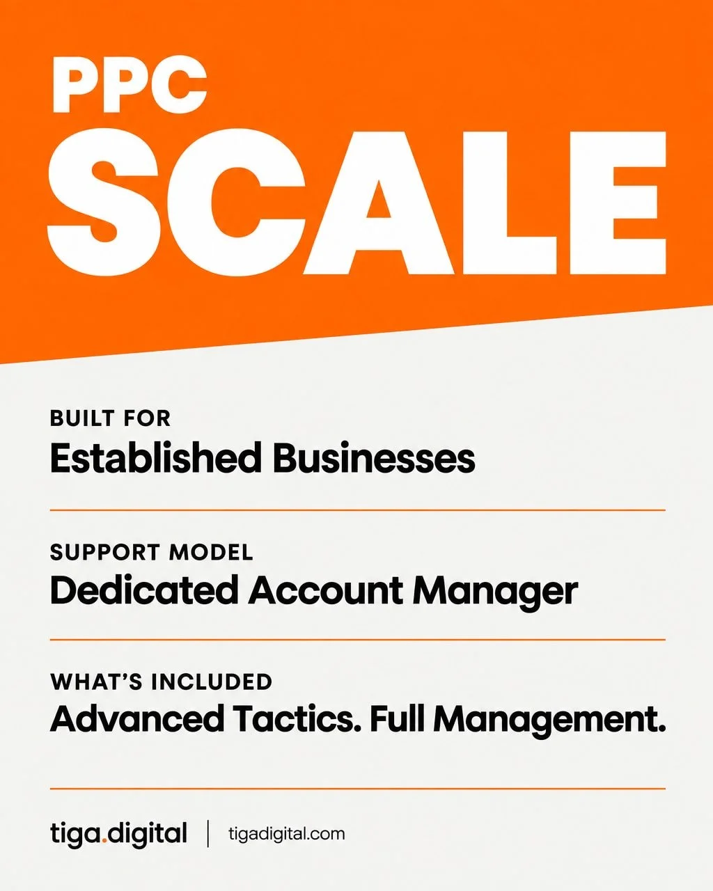Most PPC services are built for beginners.

PPC Scale is built for businesses that are done playing small. 🚀

This is a dedicated tier for established businesses targeting market leadership and serious ROI. This is no starter package, and you won't 