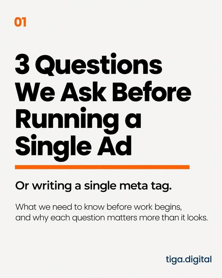 Before we touch your budget or your rankings, we ask three questions. Here is what they are, and what your answers actually tell us. 👇

1️⃣ What does success look like in revenue terms, not just traffic or clicks?

This tells us whether we can build