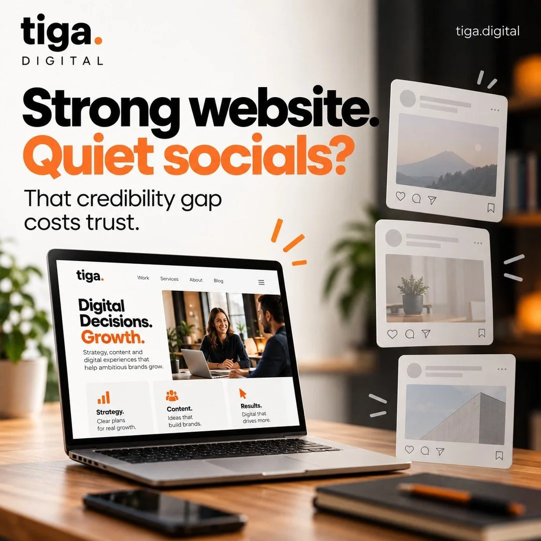 A strong website builds trust. Quiet socials can undo it. Tiga Digital keeps your channels active with done-for-you planning, copy and publishing. From &pound;350/month. No setup fee or long-term contract. https://www.tiga.digital/social-media-manage