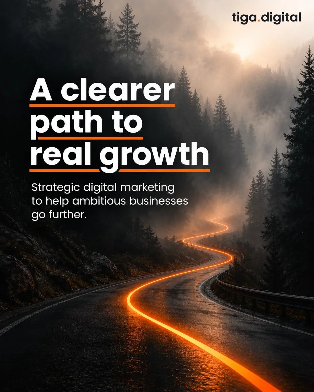 A trail through fog is far less frightening when someone who has walked it before is beside you.

That is what a single point of contact actually gives you.

At Tiga Digital, one person guides you through onboarding and stays on as your account manag