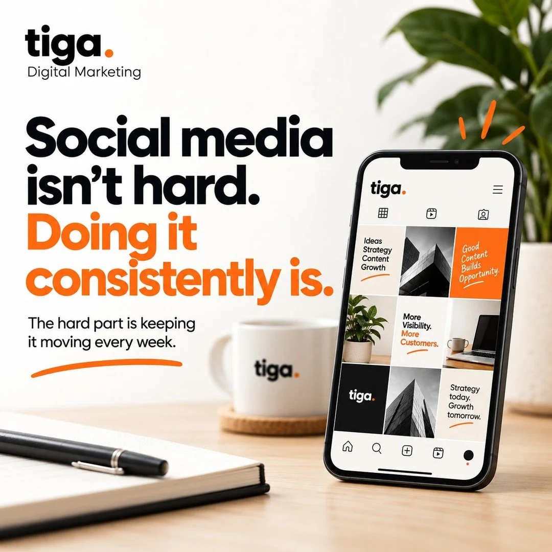 Social media isn't hard. Doing it consistently is. We handle the planning, copy, design and publishing so you don't have to tell us what to post every week. From &pound;350/month. https://www.tiga.digital/social-media-management