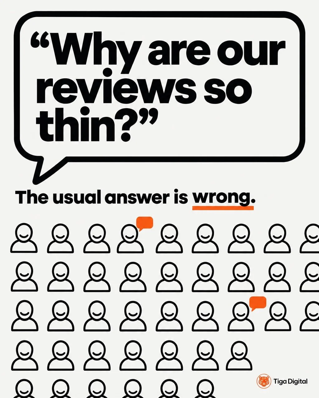 "Why are our reviews so thin?"

The usual answer isn't the right one.

Owners with a thin or lopsided review profile tend to tell us the same thing.

The reviews don't reflect how good the business is. So either the product is letting them 