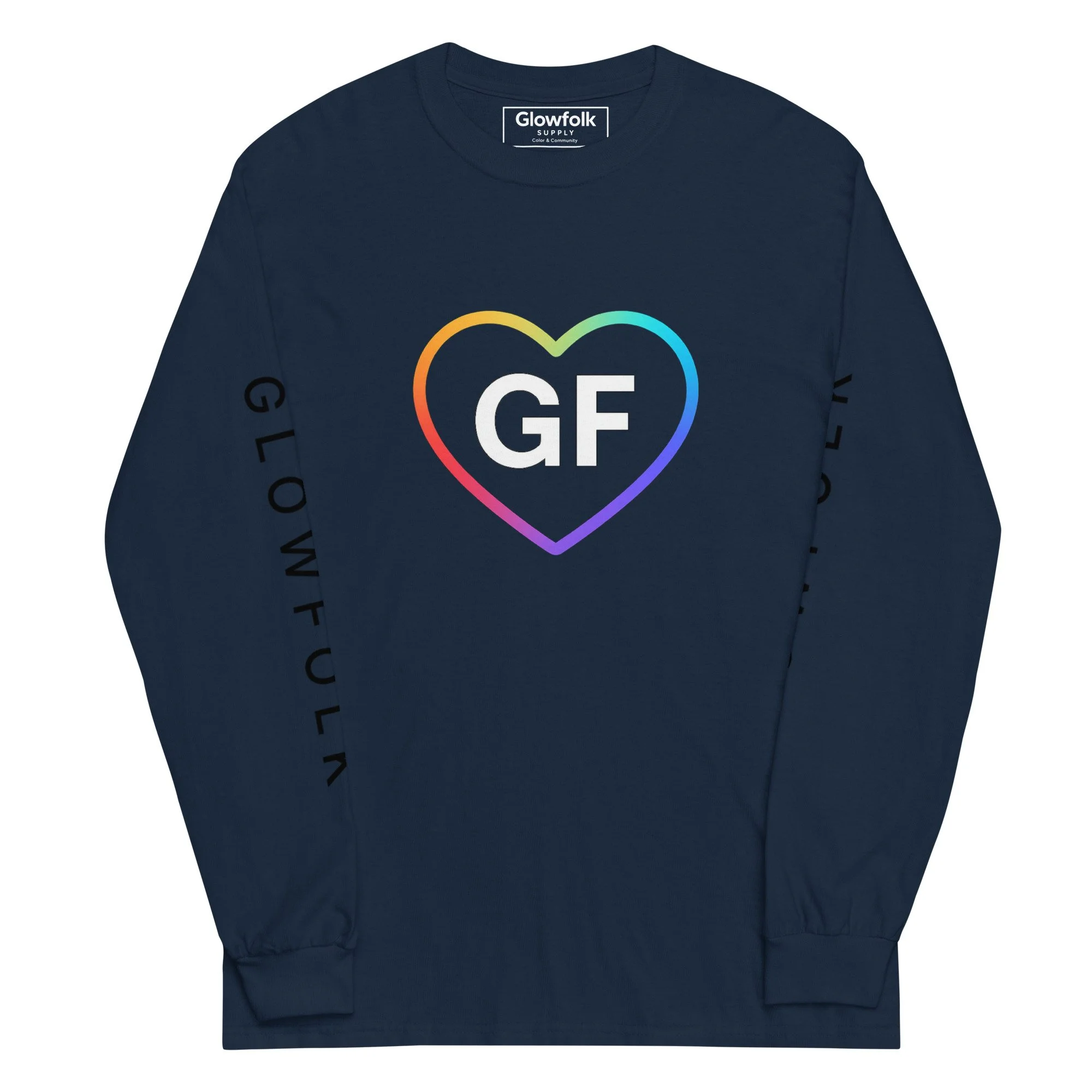 Glowfolk Pride Heart Men’s Long Sleeve Shirt