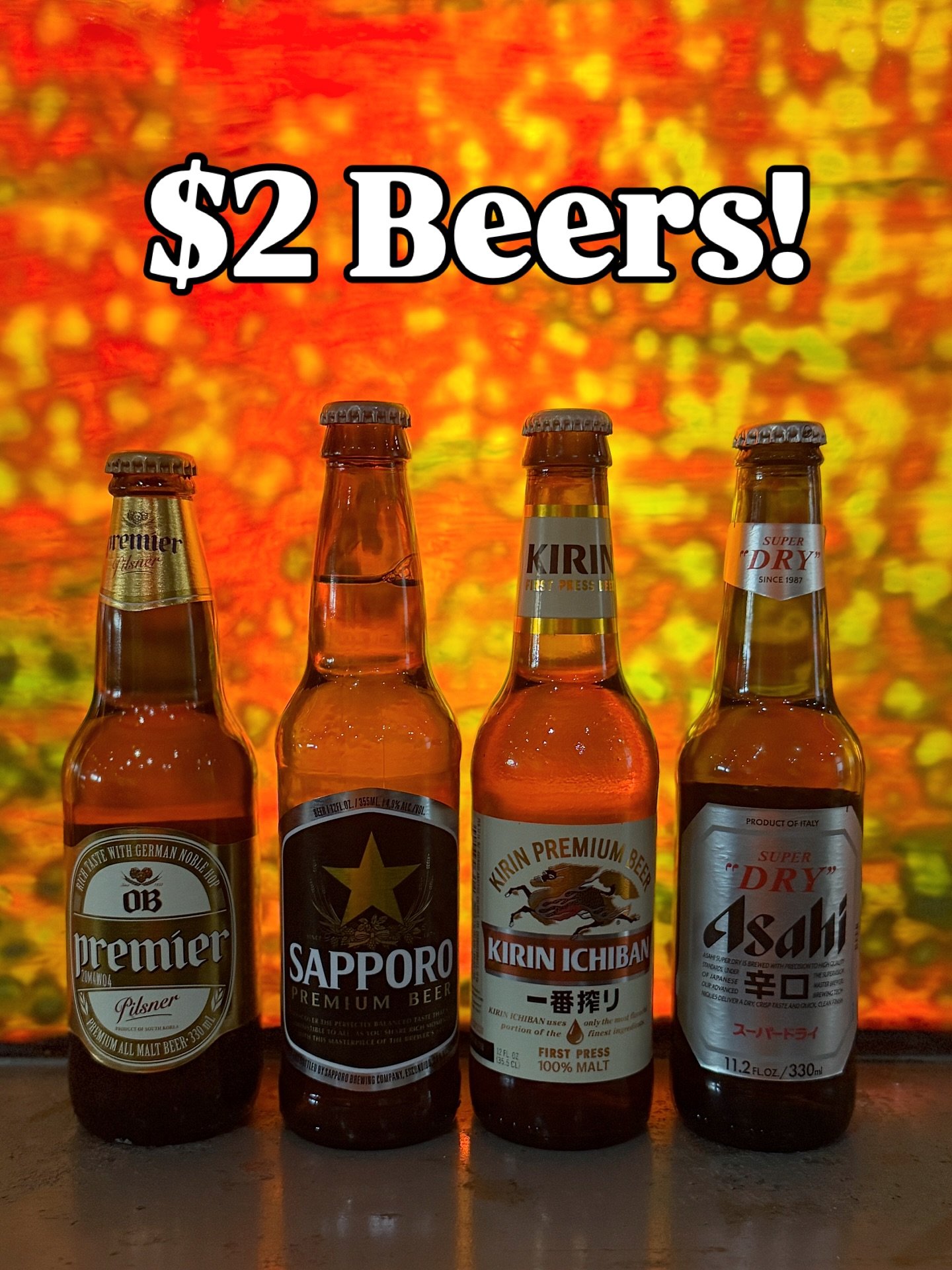 BIG NEWS! Mondays during football season, you can get these beers for just $2/bottle!