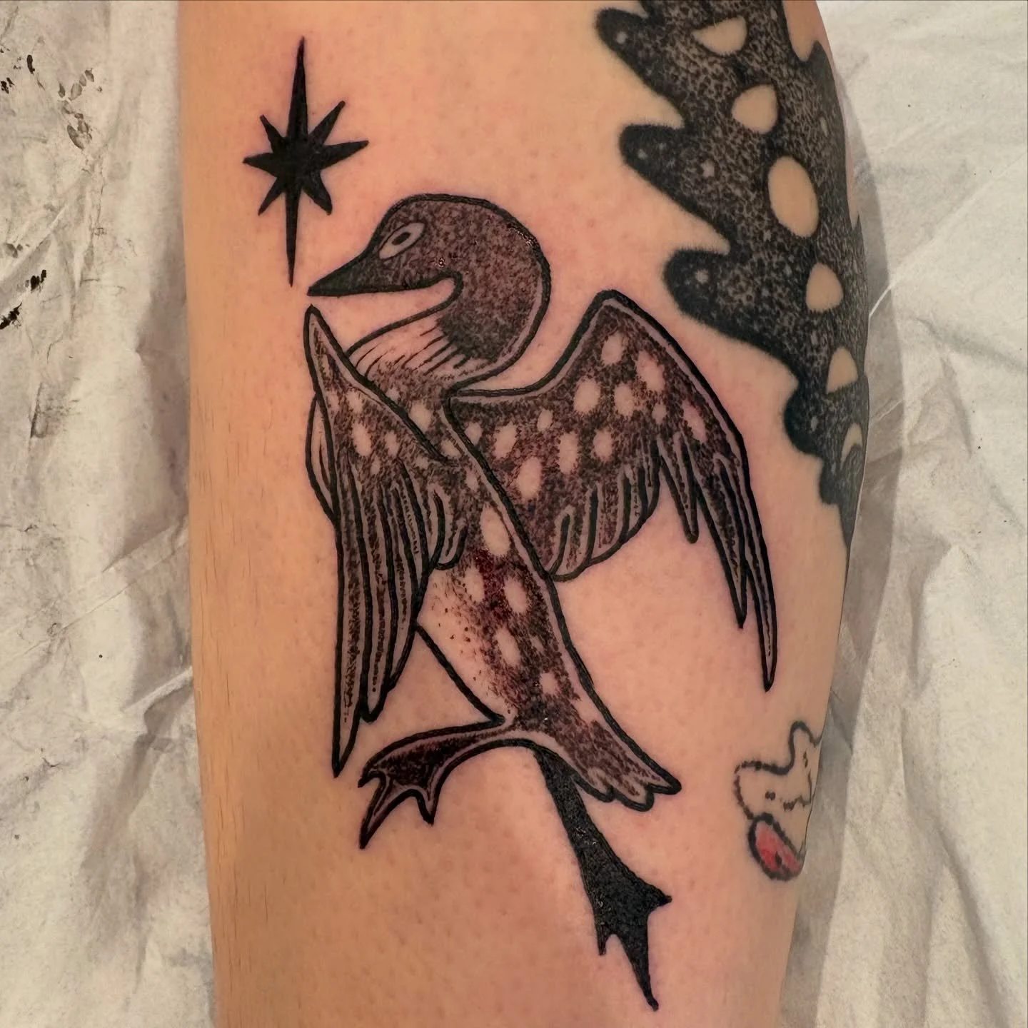 Few tattoos done recently by @birchbeast 
Cas loves to draw and tattoo little freaks (complimentary)
Animals, Cryptids, other goofy dudes. 
Check out her Instagram for more. 
.
#minneapolistattoo #minneapolistattooartist #tattooshop #loontattoo #mnta